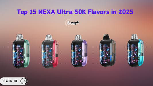 NEXA Ultra 50K disposable vapes with a variety of colorful designs representing different flavors for 2025.