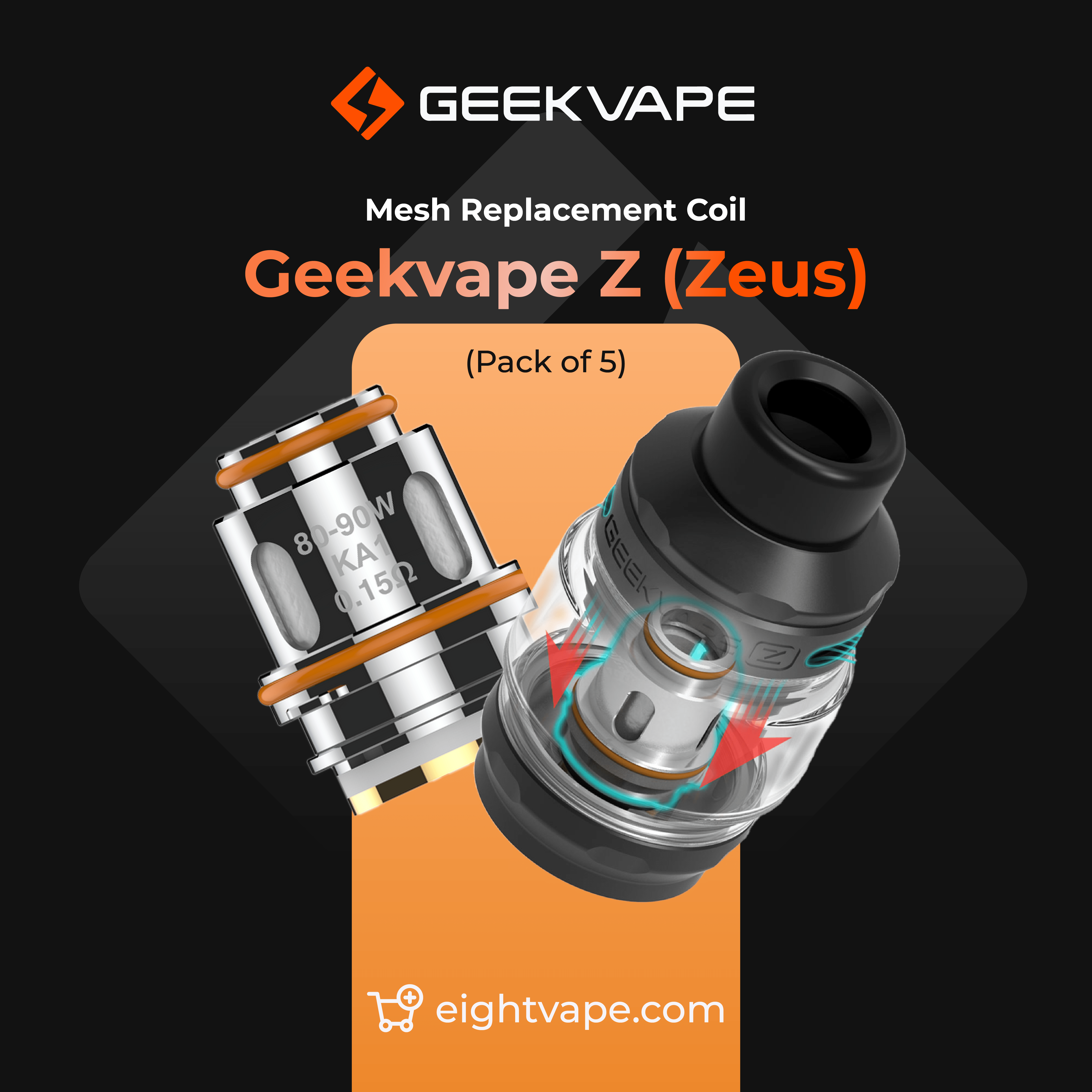 GeekVape Coils Geekvape Z (Zeus) Mesh Replacement Coil (Pack of 5)