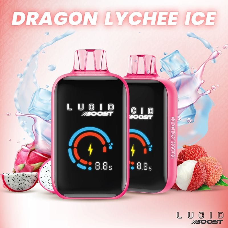 dragon lychee ice flavor Lucid Air Disposable Vape Lucid Boost Disposable Vape (5%, 20123 Puffs)