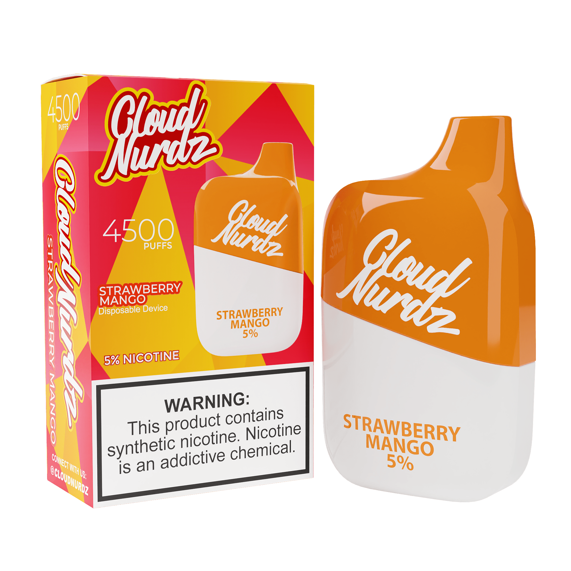 Cloud Nurdz Disposable Vape Strawberry Mango Cloud Nurdz 4500 Disposable Vape (5%, 4500 Puffs)