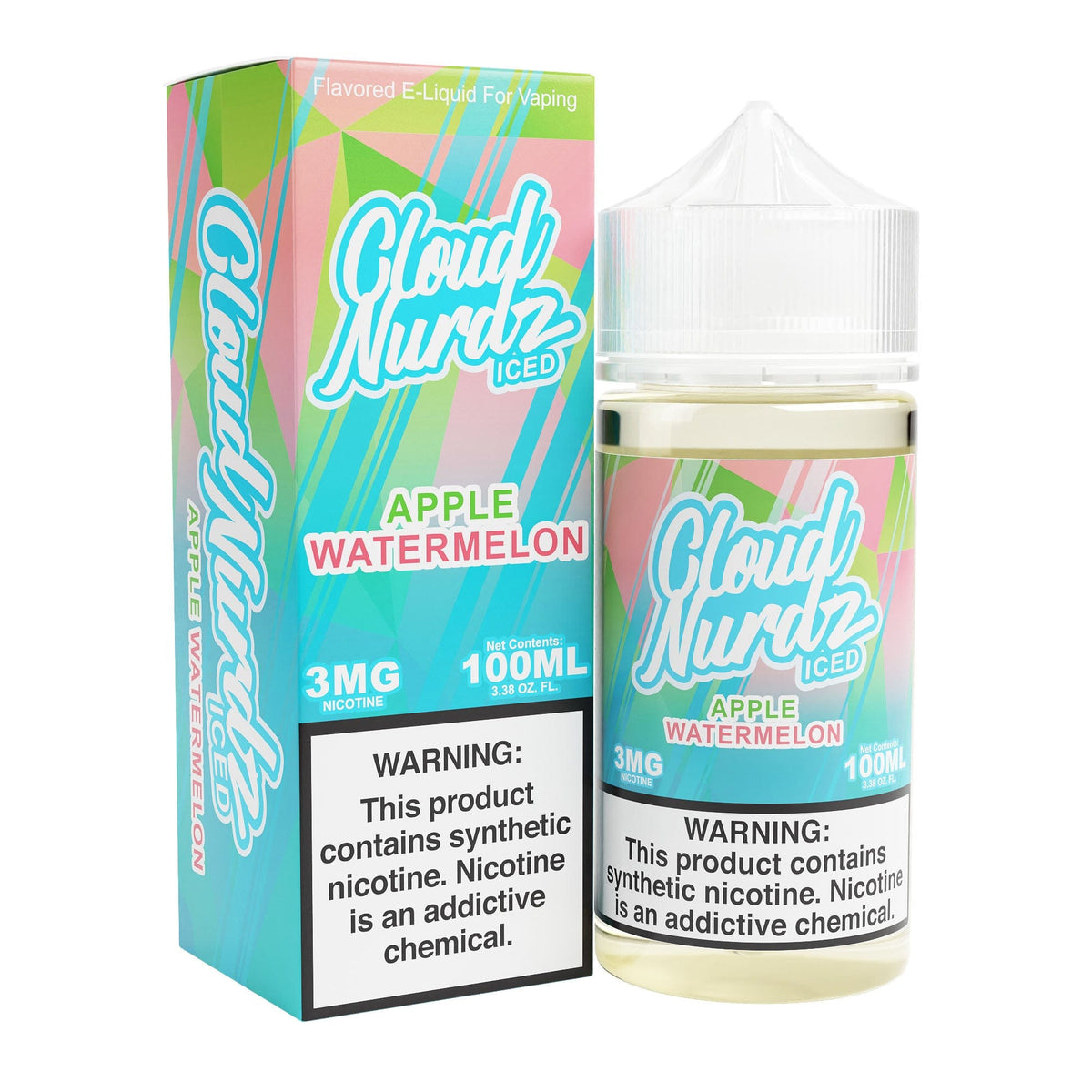 Cloud Nurdz Juice Iced Watermelon Apple 100ml Synthetic Nic Vape Juice - Cloud Nurdz