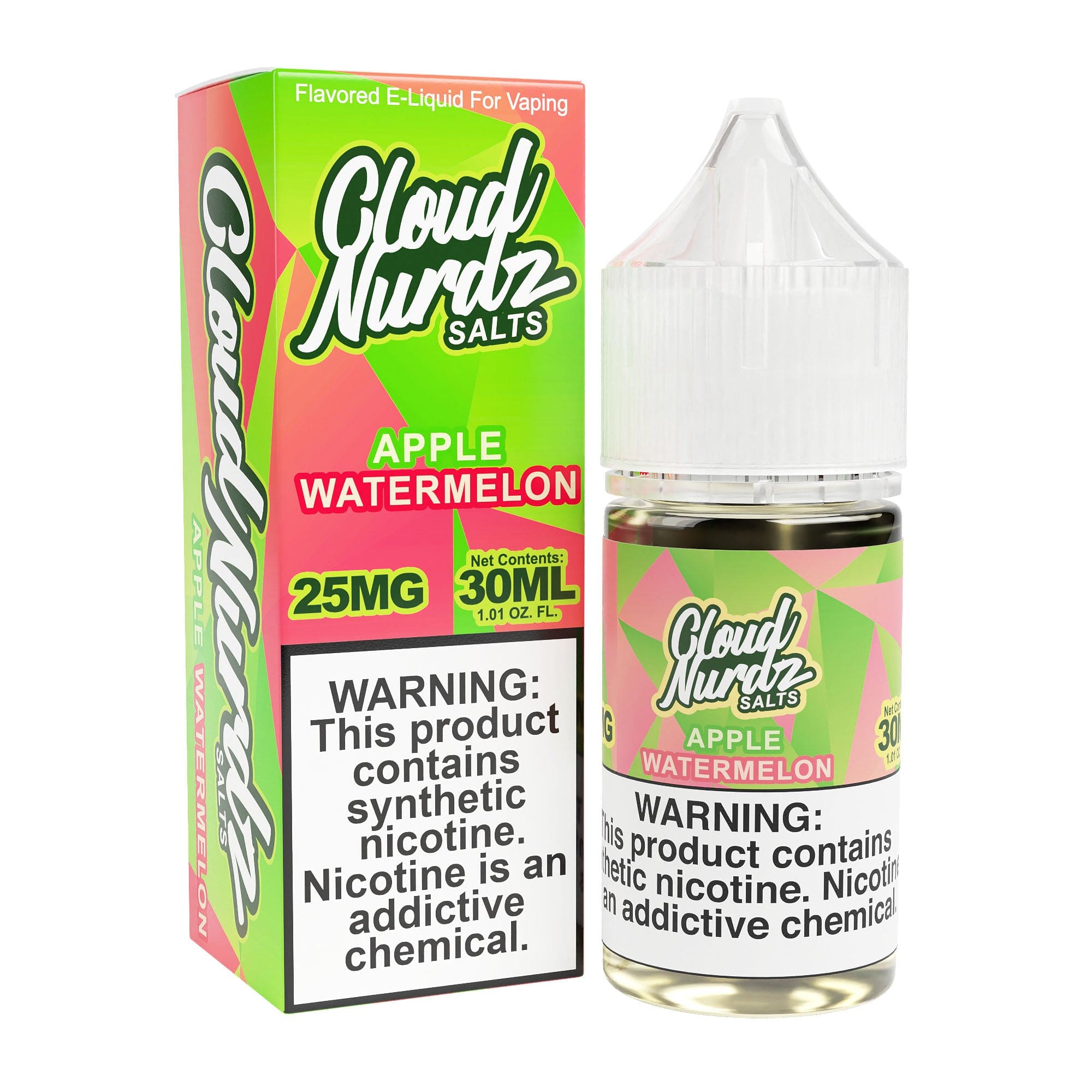 Cloud Nurdz Juice Watermelon Apple 30ml Synthetic Nic Salt Vape Juice - Cloud Nurdz