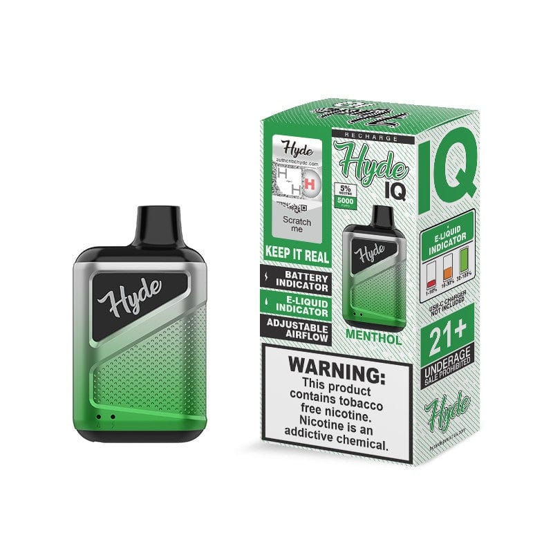 Hyde Disposable Vape Menthol Hyde IQ Recharge Disposable Vape (5%, 5000 Puffs)