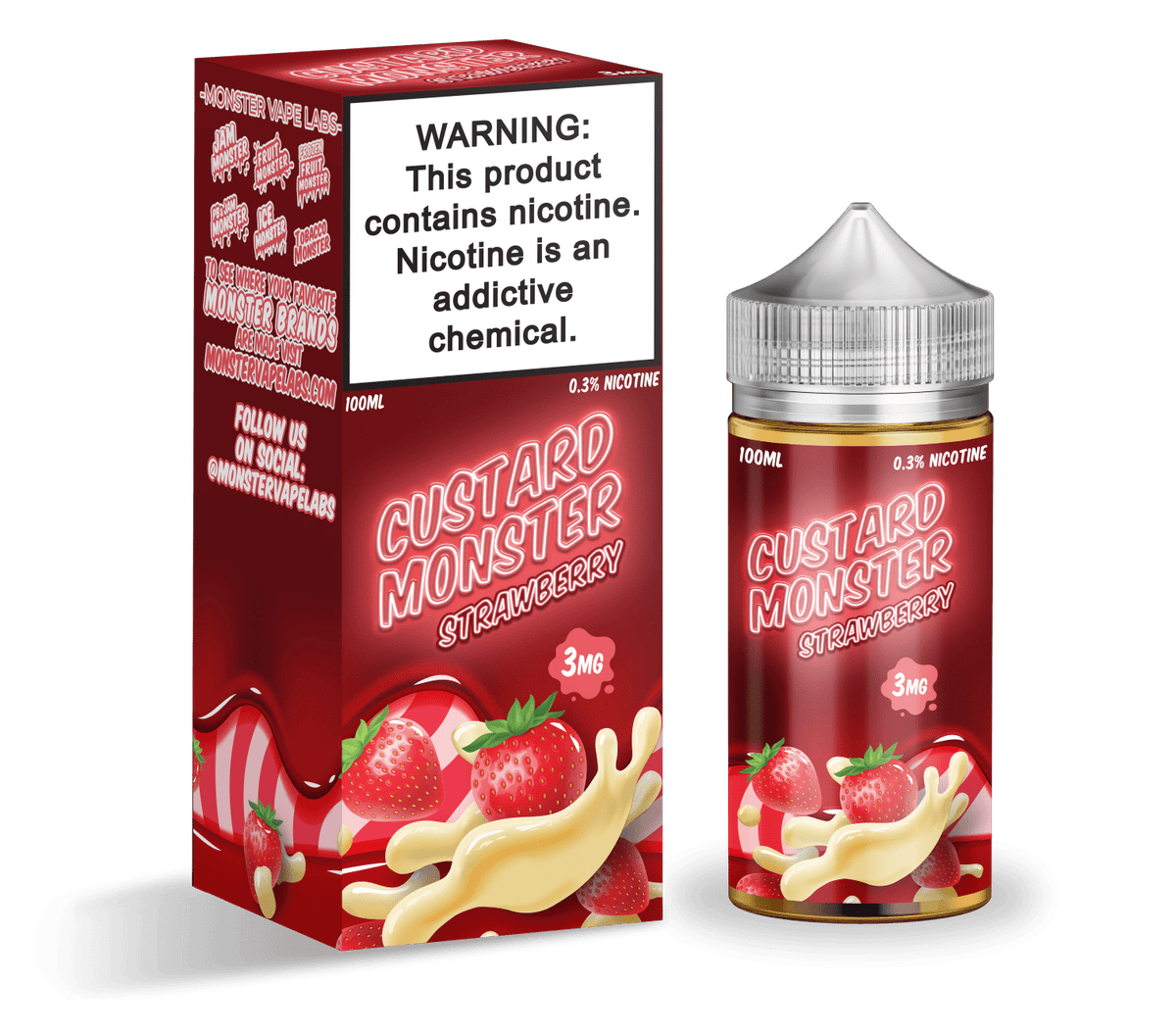 Monster Vape Labs Juice Custard Monster Strawberry Custard 100ml Vape Juice