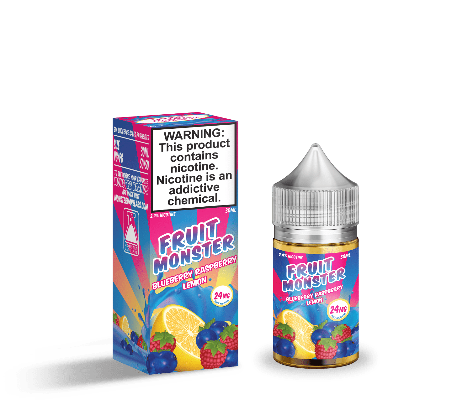 Monster Vape Labs Juice Fruit Monster Salts Blueberry Raspberry Lemon 30ml Nic Salt Vape Juice