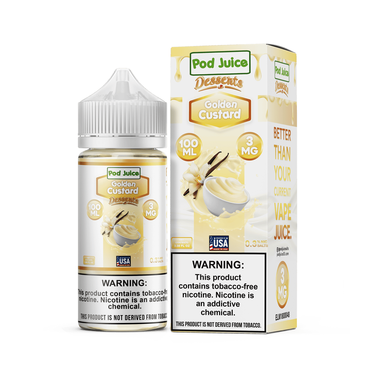 Pod Juice Juice Pod Juice Desserts Golden Custard TF 100ml Vape Juice