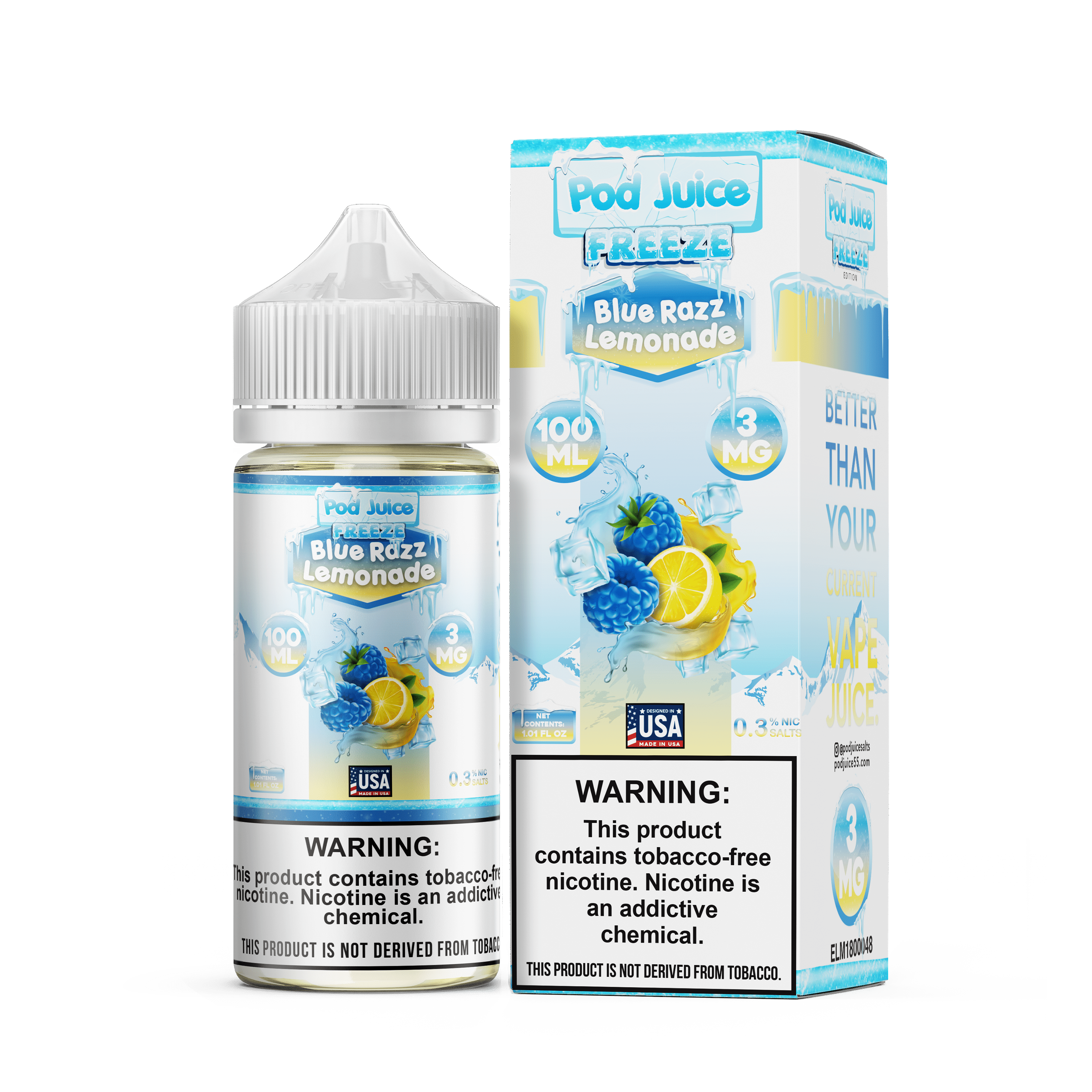 Pod Juice Juice Pod Juice Freeze Blue Razz Lemonade TF 100ml Vape Juice